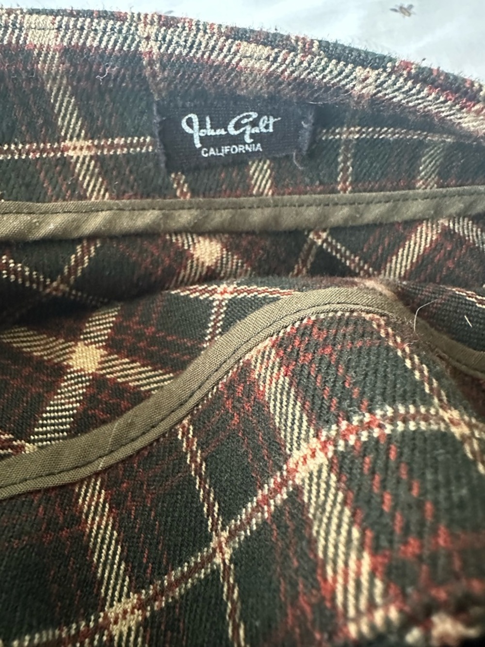 Brandy Melville Plaid Wrap Mini Skirt in Dark Brown and Beige - Picture 2 of 3